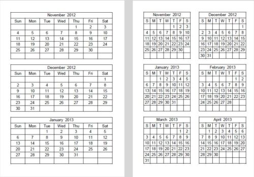 Dias, semanas e meses em um calendário imprimível 4ª série planilhas