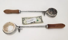 Casting Ceramic Spoon Foundry Ladle - One Ounce Metal and Wood  - LOT of 2