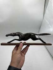 Vintage Wooden Brown Race Horse On Stand Made In India 12”