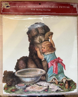 Vintage Picture with Mailing Envelope Included ''FIDO'S BATH''