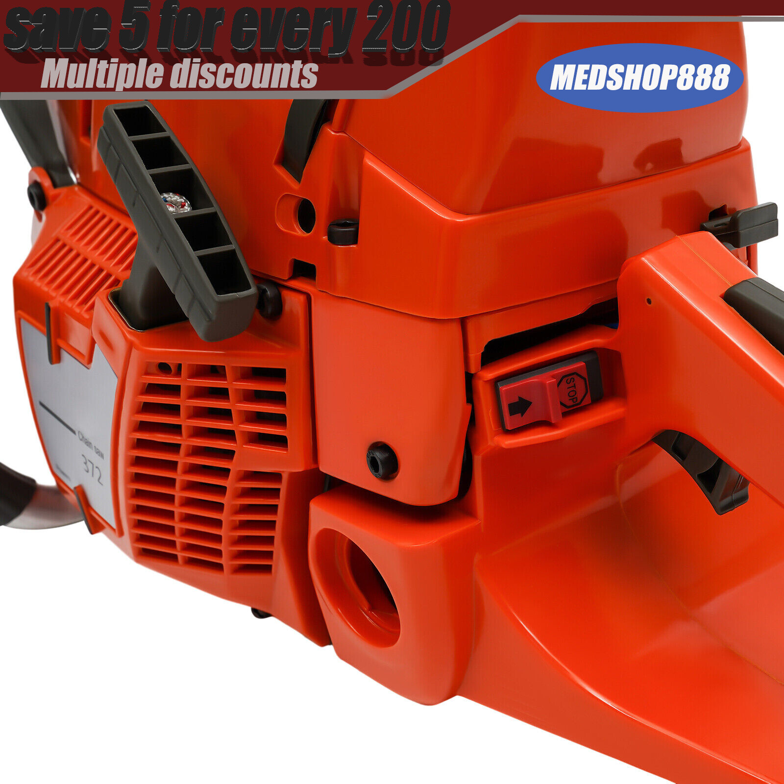 28'' Handheld Cordless Petrol Chain Saw 71cc Gasoline Chainsaw Power Head 3.9kw