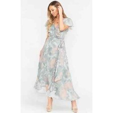 NWT Show Me Your Mumu Jess Ruffle Midi Dress Sage I Do Floral Chiffon XS - $148