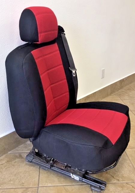 Black & Red Mesh Custom Seat Covers For 1999–2006 Chevy Silverado Trucks