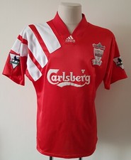 Liverpool 1992 - 1993 Home football Adidas equipment shirt #14 Hutchison