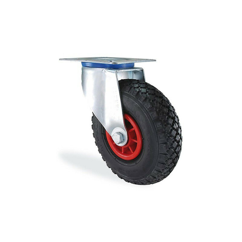 Roulette pivotante gonflable 260mm pour éviter blocage chariot 150kg