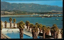 Municipal Pool Santa Barbara California CA Postcard Chrome