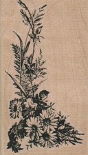 Floral Arrangement 2 1/4 x 3 3/4" Rubber Stamp, Plants Stamp, Flowers, Trees