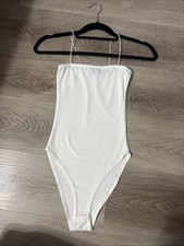 Boohoo Us 2 White Bodysuit One Piece Women's Sleeveless
