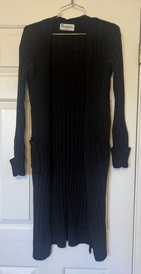 No boundaries women heavy knit long black sweat sweater size small cuffed sleeve