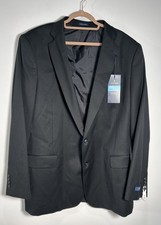 Stafford Black Coolmax EcoMade Performance Wool Blazer Sports Coat Men 50L NWT