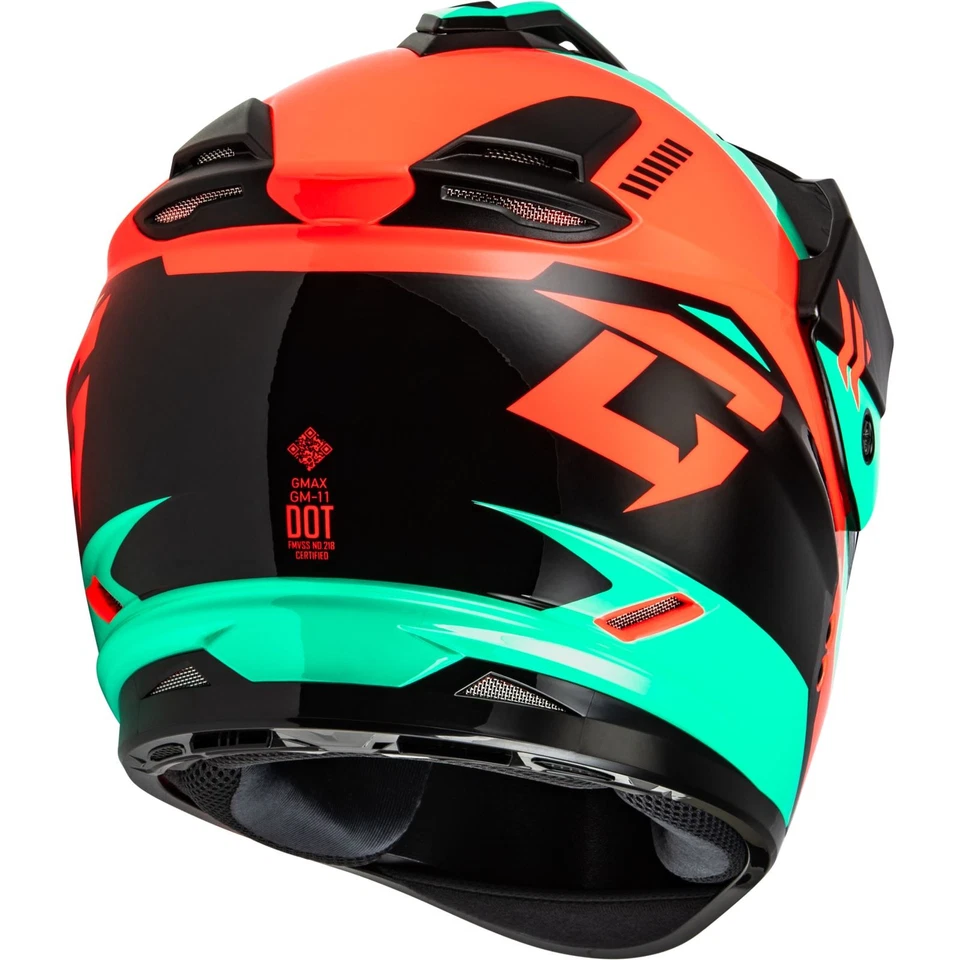 Casco Ronin GMax GM-11 - Negro/Aqua/Coral - Mediano A11151175 Foto 4 de 4