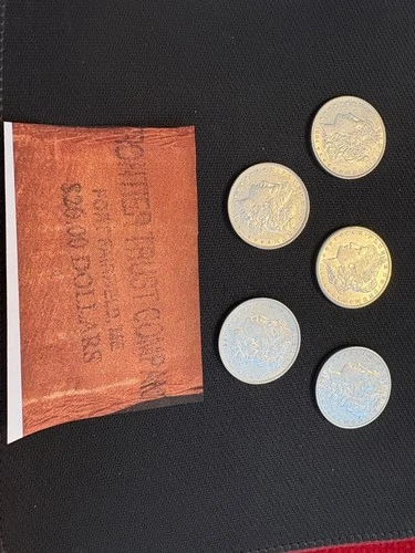 Morgan Silver Dollar AU  Lot of 5 1879,1884,1891,1899 o,1900 o