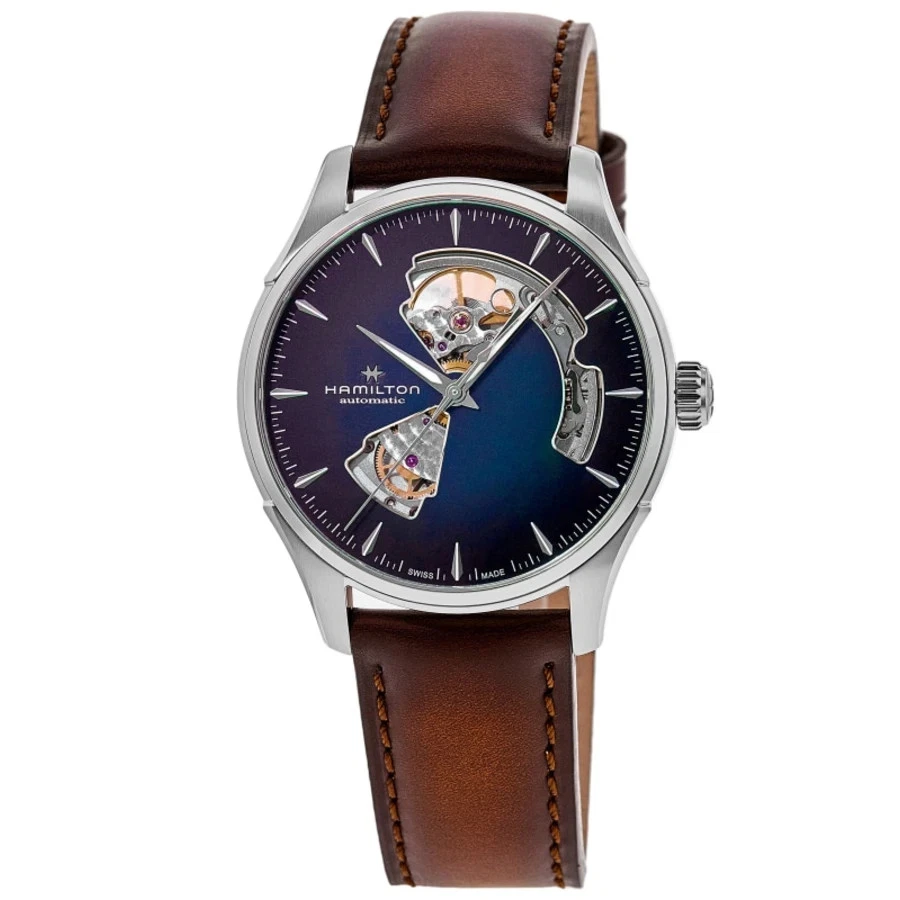 Nuevo reloj para hombre Hamilton Jazzmaster corazón abierto automático esfera azul H32675540