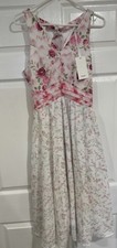 Grace Karin Women's Size S Summer Sleeveless Tea Dress Floral Fit Flare Pink NWT