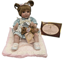Alberon Porcelain Doll Limited Edition #59/2000 'Tilly' Boxed with Teddy + COA