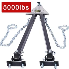 5000LBS Tow Bar Adjustable Towing Bar Bumper Mount w/ Chains Fits 2" Ball Hitch