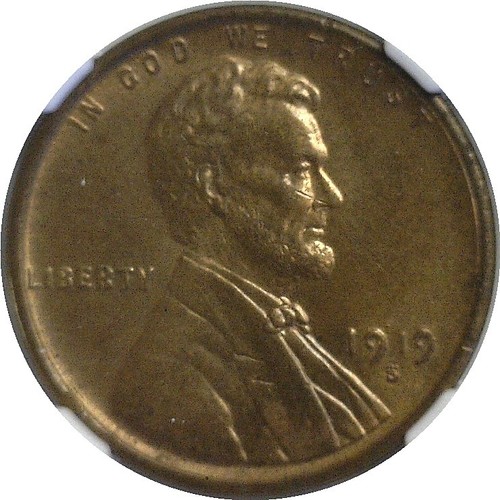 1919-S 1C Lincoln Cent NGC MS-64 RB - Picture 2 of 3