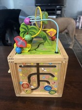 Wooden Activity Cube Toy   5-in-1 Learning Play Center for Toddlers