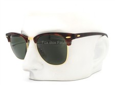 Ray-Ban Clubmaster Sunglasses RB 3016 W0366 Brown Tortoise Gold 51mm w/case