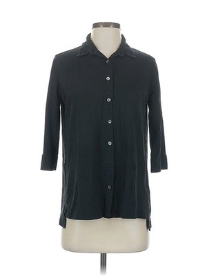 ALPHA Studio Women Black 3/4 Sleeve Button-Down Shirt 40 eur