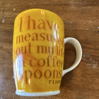 Cracked T.S. Eliot Yellow Ceramic  'I have measured  spoons  (See Description)