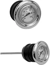 HardDrive Oil Dipstick with Temperature Gauge Chrome/White #122053