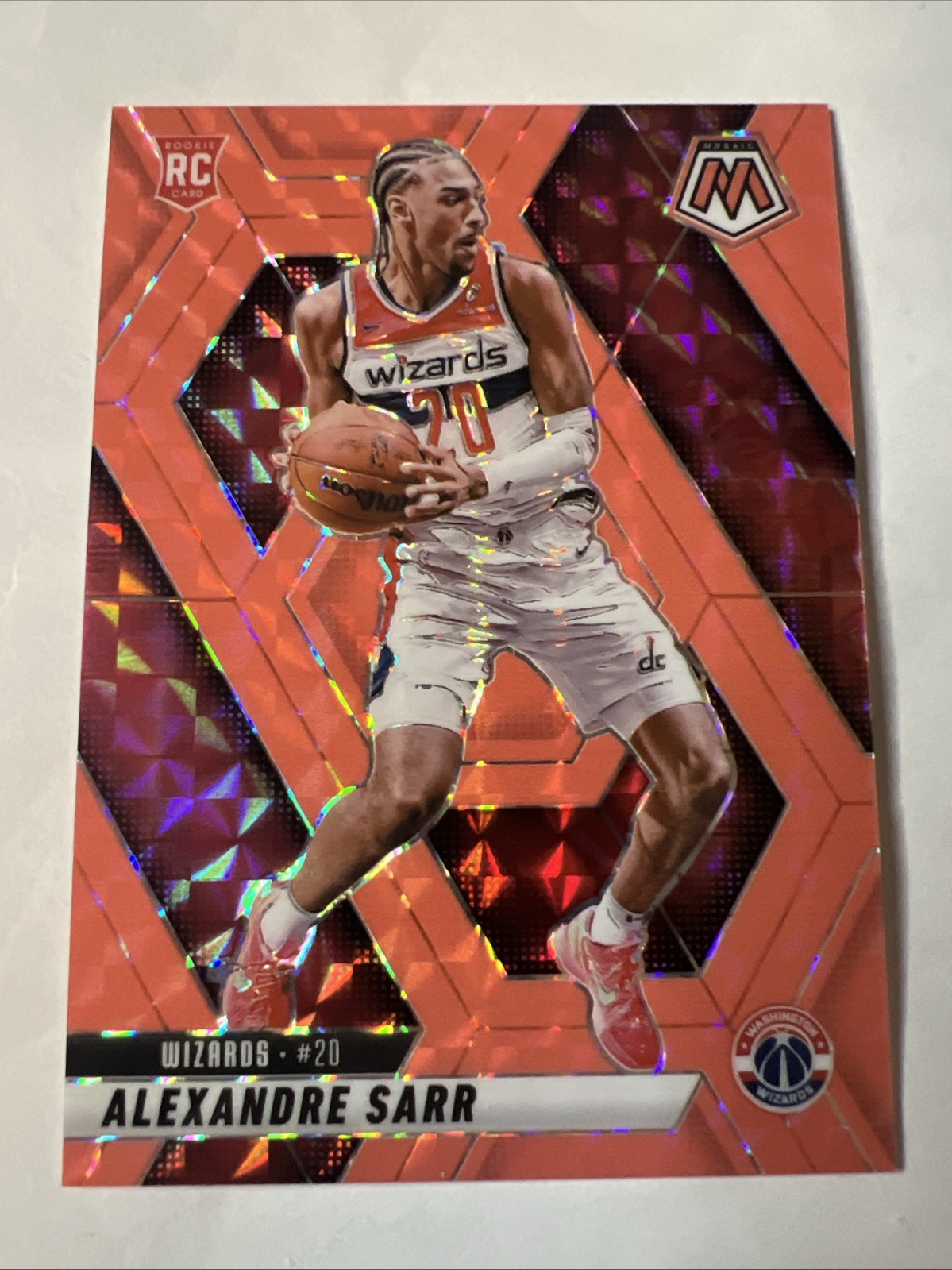 Alexandre Sarr 2024-25 Panini Mosaic Red Fluorescent/75 #216 RC 