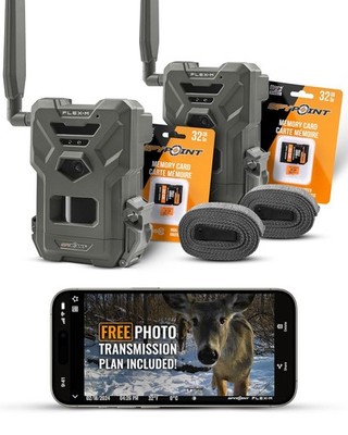 Cellular Trail Cameras SPYPOINT Flex-M Twin Pack with 2 SD Cards Included