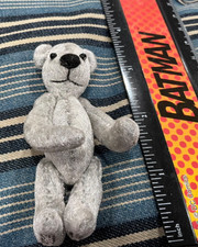 3" -4 Miniature Fully Joined GRAY/ SILVER Teddy Bear Vintage