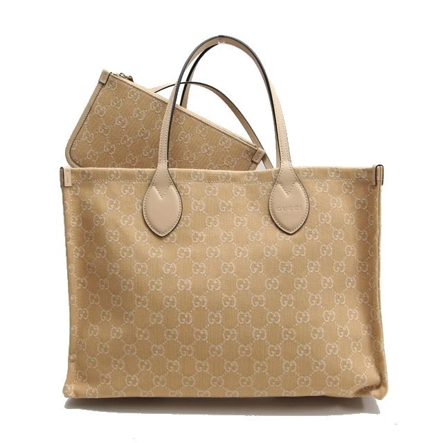 Gucci — Gucci Ophidia GG pattern large tote bag with pouch, beige.　1GU01014