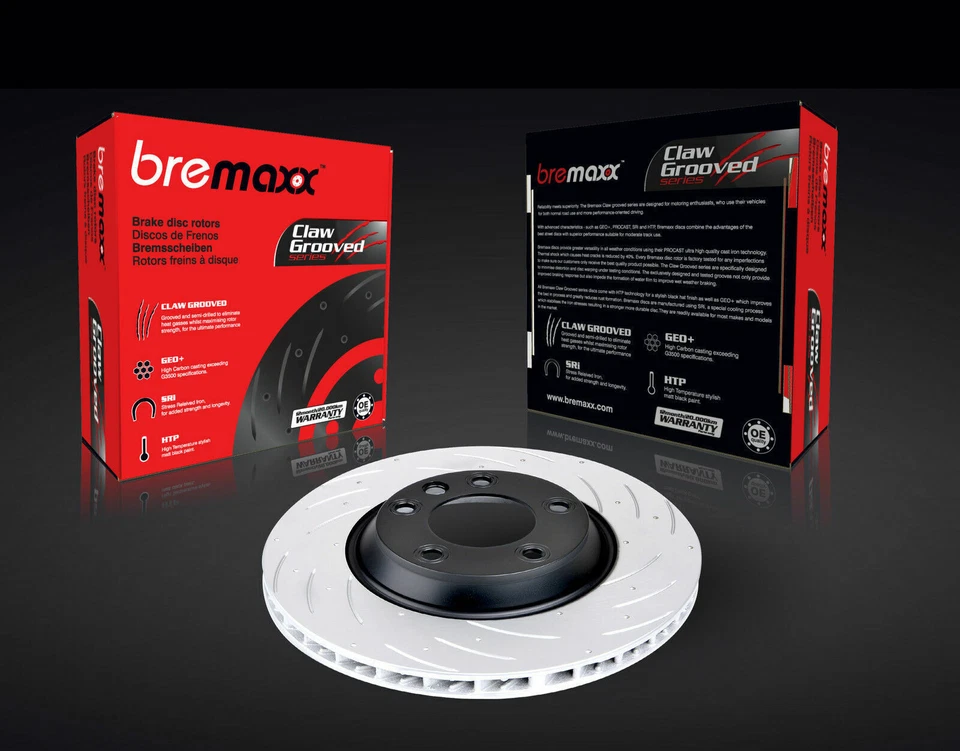 Genuine Bremaxx Slotted Disc rotor Rear Pair For Mitsubishi Evo X (10) 330mm - Image 4 of 4