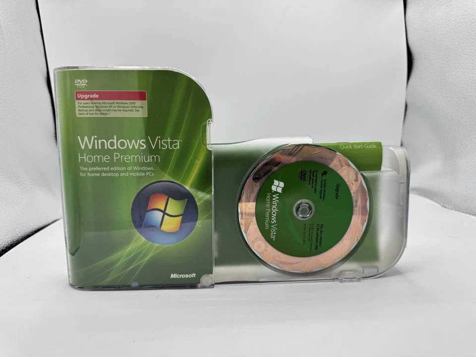 Microsoft Windows Vista Home Premium Full w/SP1 MS WIN 32 Bit DVD =opened= - Image 2 of 4