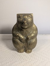 Vintage Solid Brass Monkey Figurine 4” Small Animal Ornament