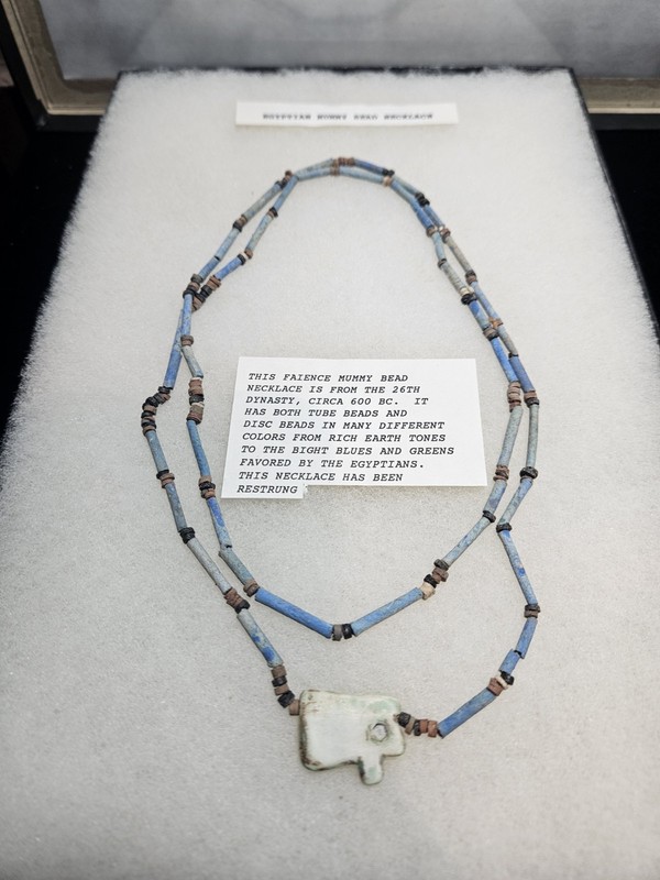 Ancient Egyptian EYE OF HORUS Faience Mummy Bead Necklace ca 600 BC