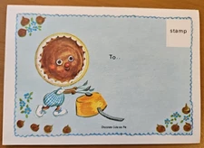 Vintage Cute-sie Pie Post Card ~Anthropomorphic CHOCOLATE PIE~