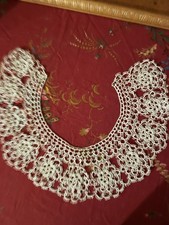 Vintage Tatted Lace Collar With Snap Catch. 16 Across