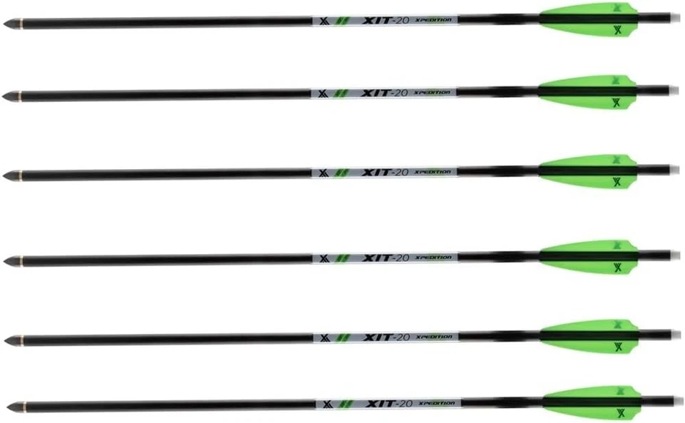 XPEDITION ARCHERY Xpedition XIT-20 20" Crossbow Bolts 6-Pack Carbon Arrows for 390X 410X 400X 420