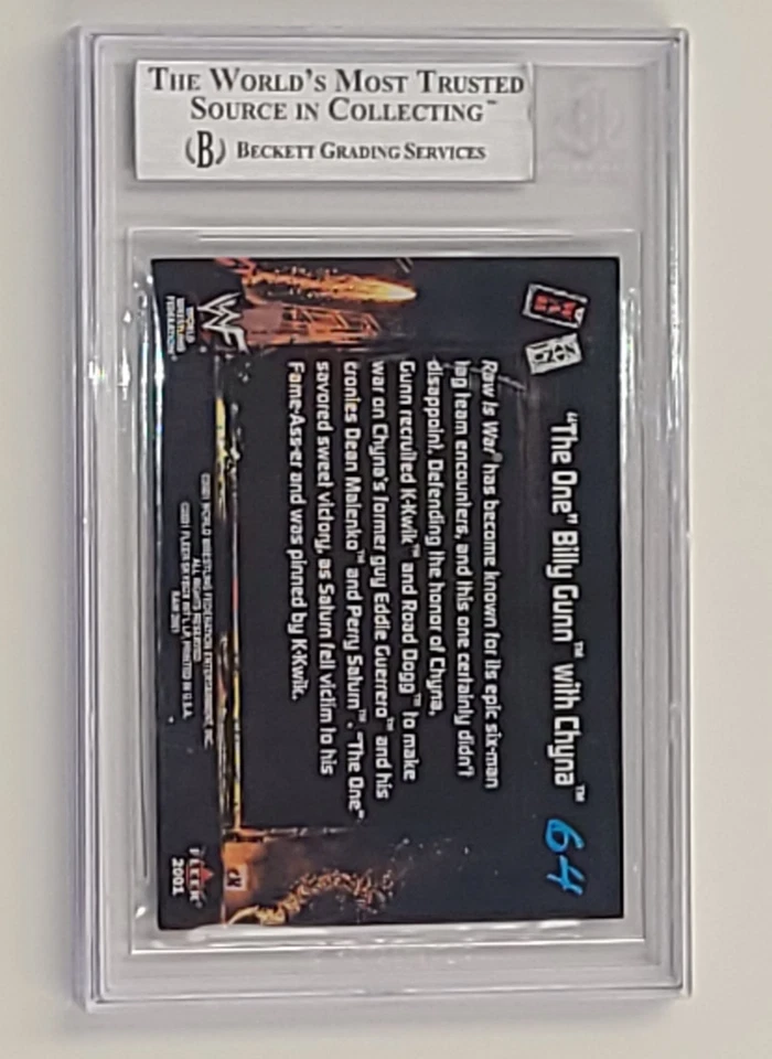 2001 Fleer WWF Chyna & Billy Gunn Dual Auto Card BAS Slabbed – Raw is War WWE - Image 4 of 4