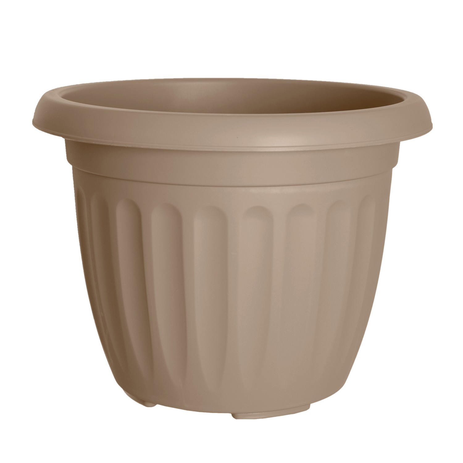  - 40Cm Round Planter Athens Taupe Traditional Garden Pot Plant Home Garden - Image 3
