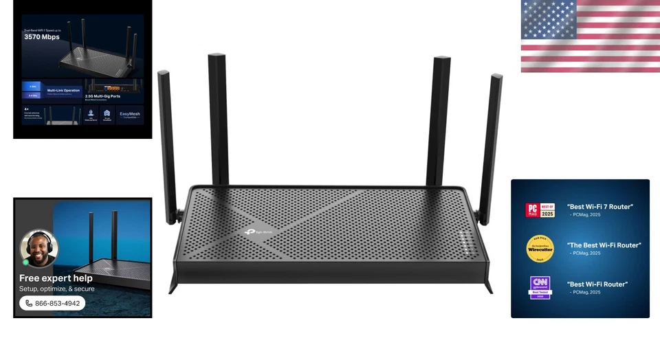 High-Speed Wi-Fi 7 Router | 2.0 GHz Quad Core | 4 Antennas - Image 2 of 4