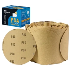 S SATC 100 PCS PSA Sanding Discs 6 Inch Adhesive Backed Sandpaper 80 Grit Sander