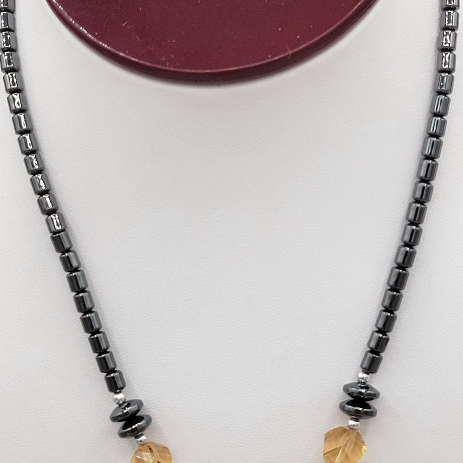 Hematite Open Heart Pendant Statement Necklace Or… - image 5