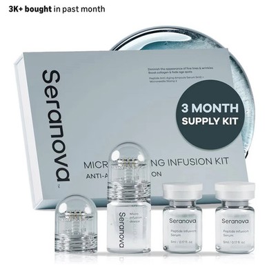 Seranova Microneedling Kit Anti Aging Infusion 3 Month Supply Sealed 2028
