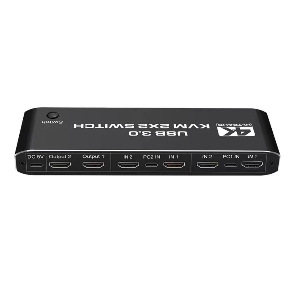 2 in 2 out Dual Monitor HDMI KVM Switch Display USB 3.0 HDMI KVM Switch - Image 2 of 4