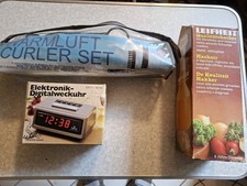 Alte Elektrogeräte Haarcurler, Quelle Radiowecker; Leifheit Qualitätshacker