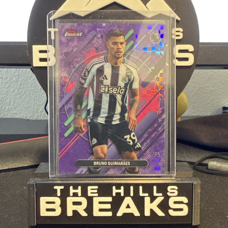 Topps Finest Premier League Bruno Guimaraes #35 Purple Parallel Newcastle 34/75