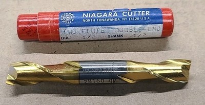 Niagara Cutter 2 Flute Double End Mill Titanium Nitride 1/2'' New