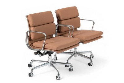 Eames for Herman Miller Office Chairs in Schumacher VEGAN Brown Leather