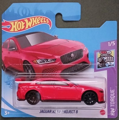 HOT WHEELS 2021 JAGUAR XE SV PROJECT 8, RED, SHORT CARD.
