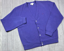 Vintage Cardigan Sweater Mens XL IZOD Purple ...